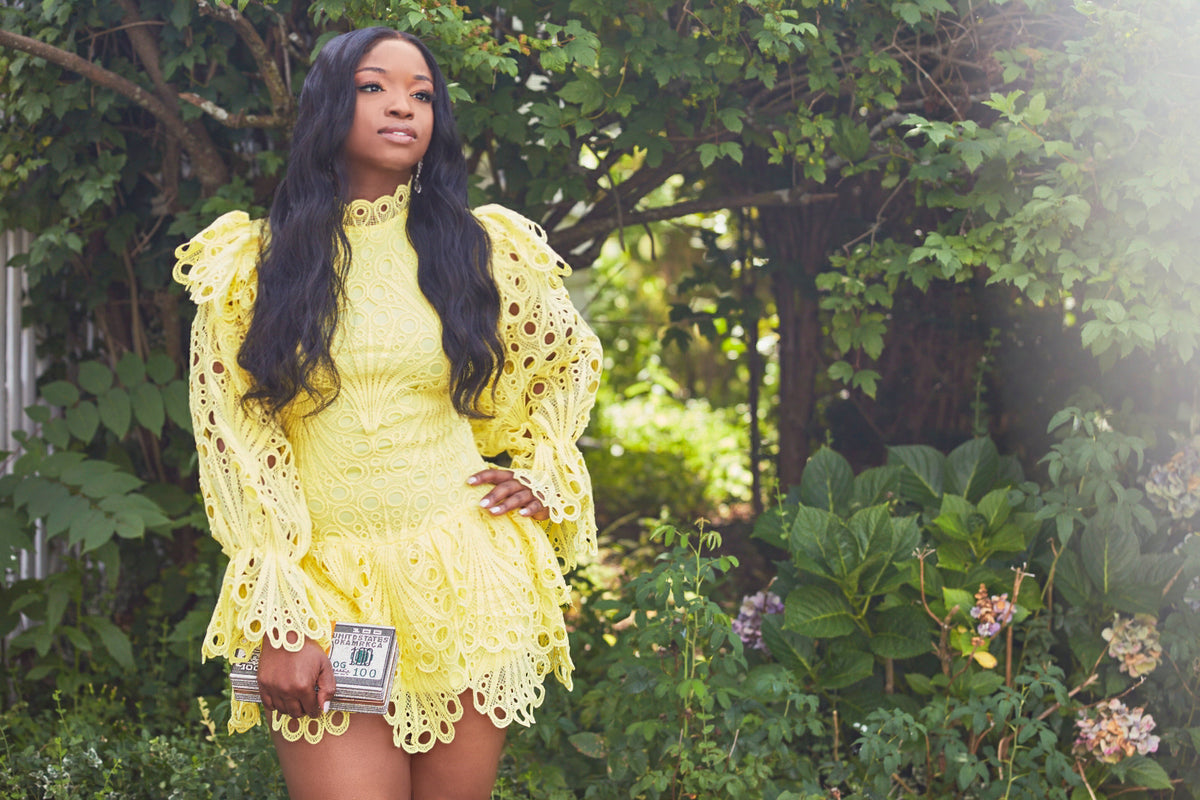 Crochet Lace Mini Dress  Zonya Campbell