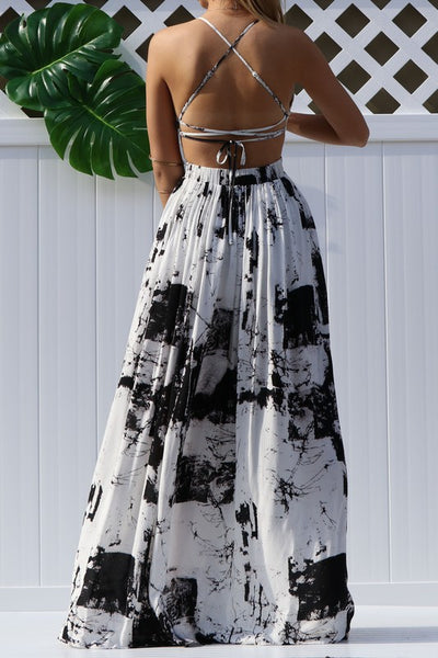 Woven Black and White Maxi