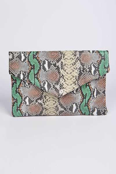 Melted Snakeskin Clutch