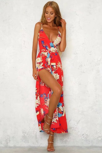 Red Floral Jumpsuit