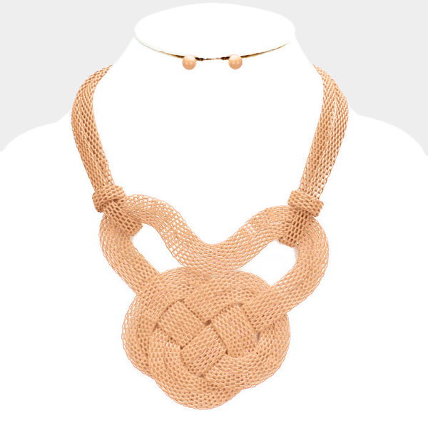 Knot Mesh Metal Necklace